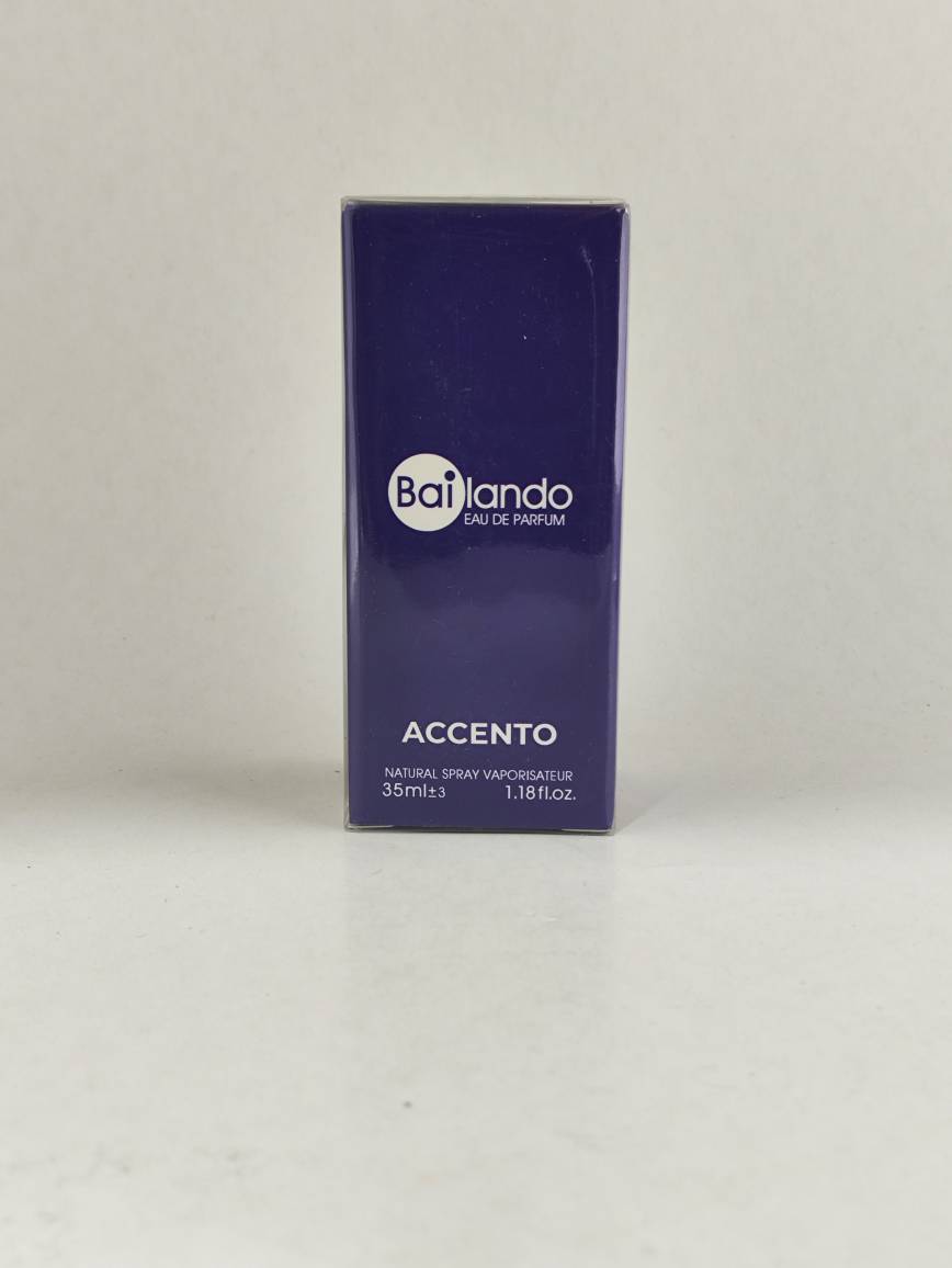 ادکلن جیبی زنانه بایلندو مدل اکسنتو ACCENTO عطری قابل استفاده هم برای خانم ها و هم آقایان است. این عطر رایحه ای خنک با گروه بویایی چوبی، گلی، میوه ای است.