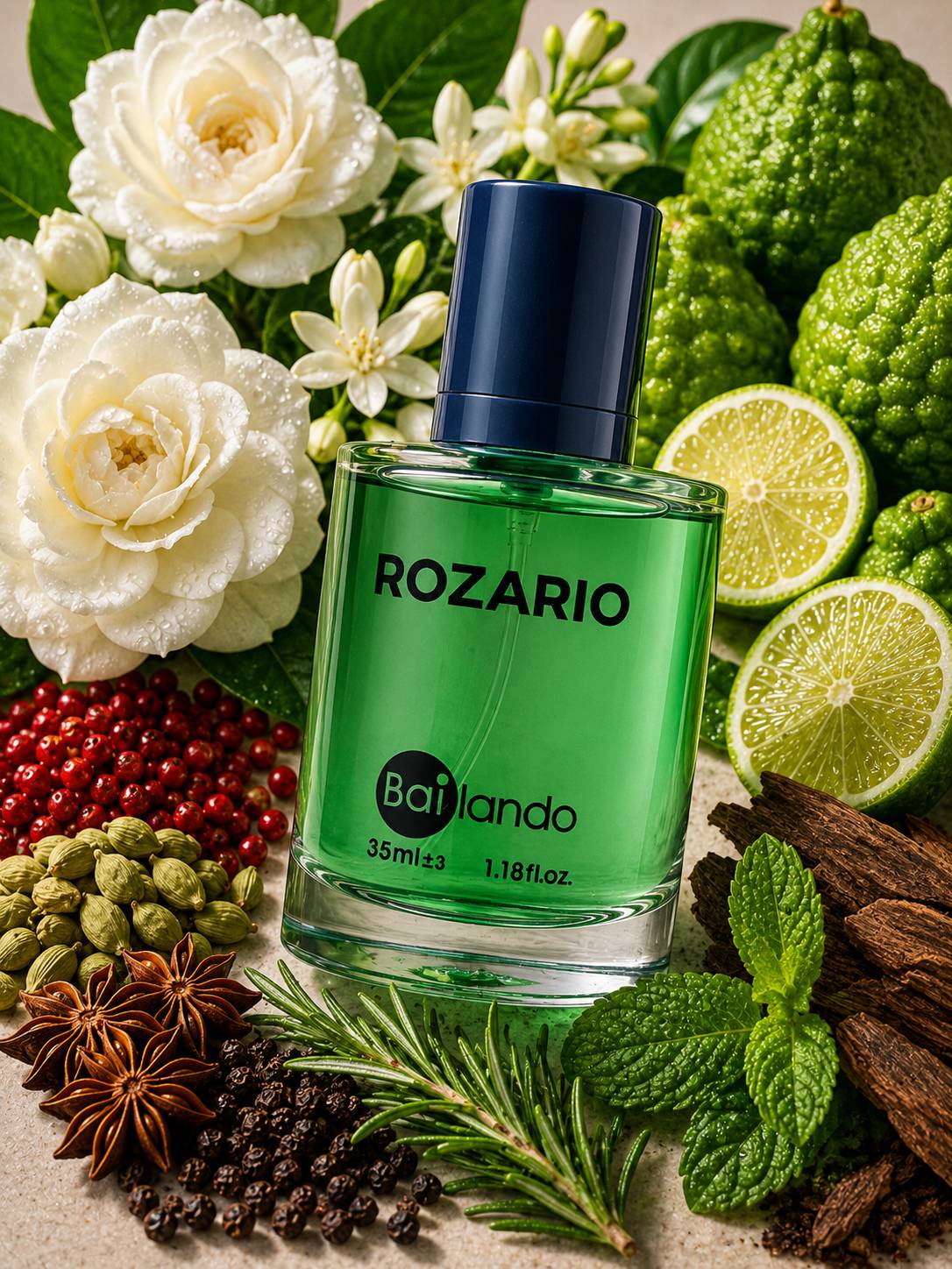 عطر جیبی مردانه بایلندو مدل روزاریو ROZARIO حجم 35 میلی لیتر