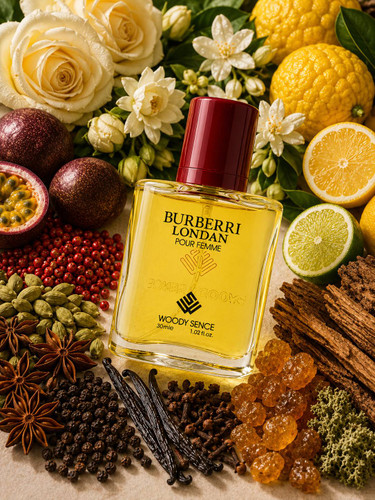 عطر جیبی پرفيوم وودي سنس مدل باربری لندن BURBERRI LONDAN حجم30ميل لیتر