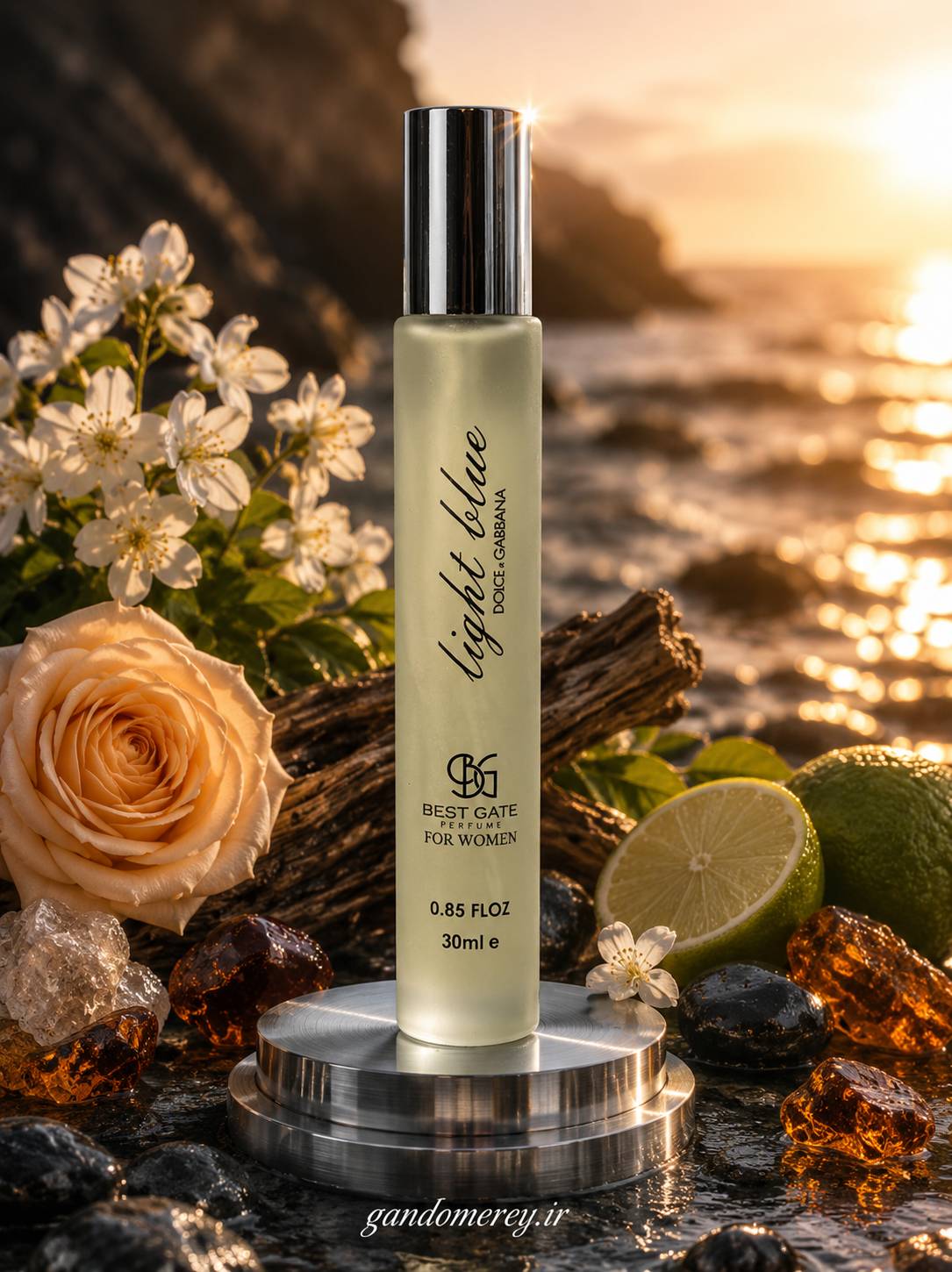 عطر جیبی زنانه پرفیوم بست گیت مدل Light Blue Dolce & Gabbana (لایت بلو) حجم ۳۰ میلی‌لیتر | رایحه خنک، مرکباتی و ماندگار