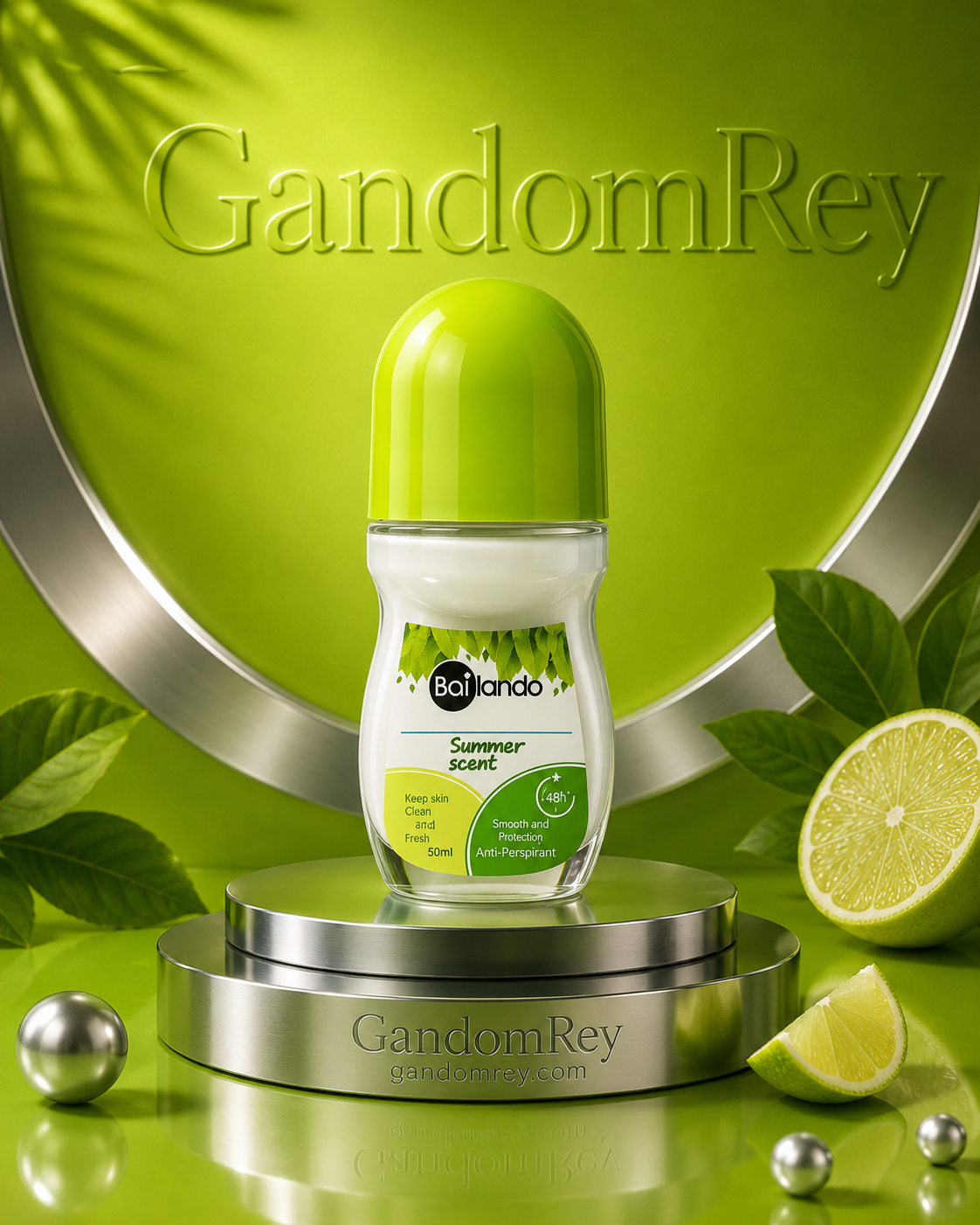 مام رول ضدتعریق بایلندو مدل سامر سنت (Summer Scent) ۵۰ میلی‌لیتر | رایحه مرکبات، برگ سبز، گل‌های تابستانی، مشک سفید و چوب سدر