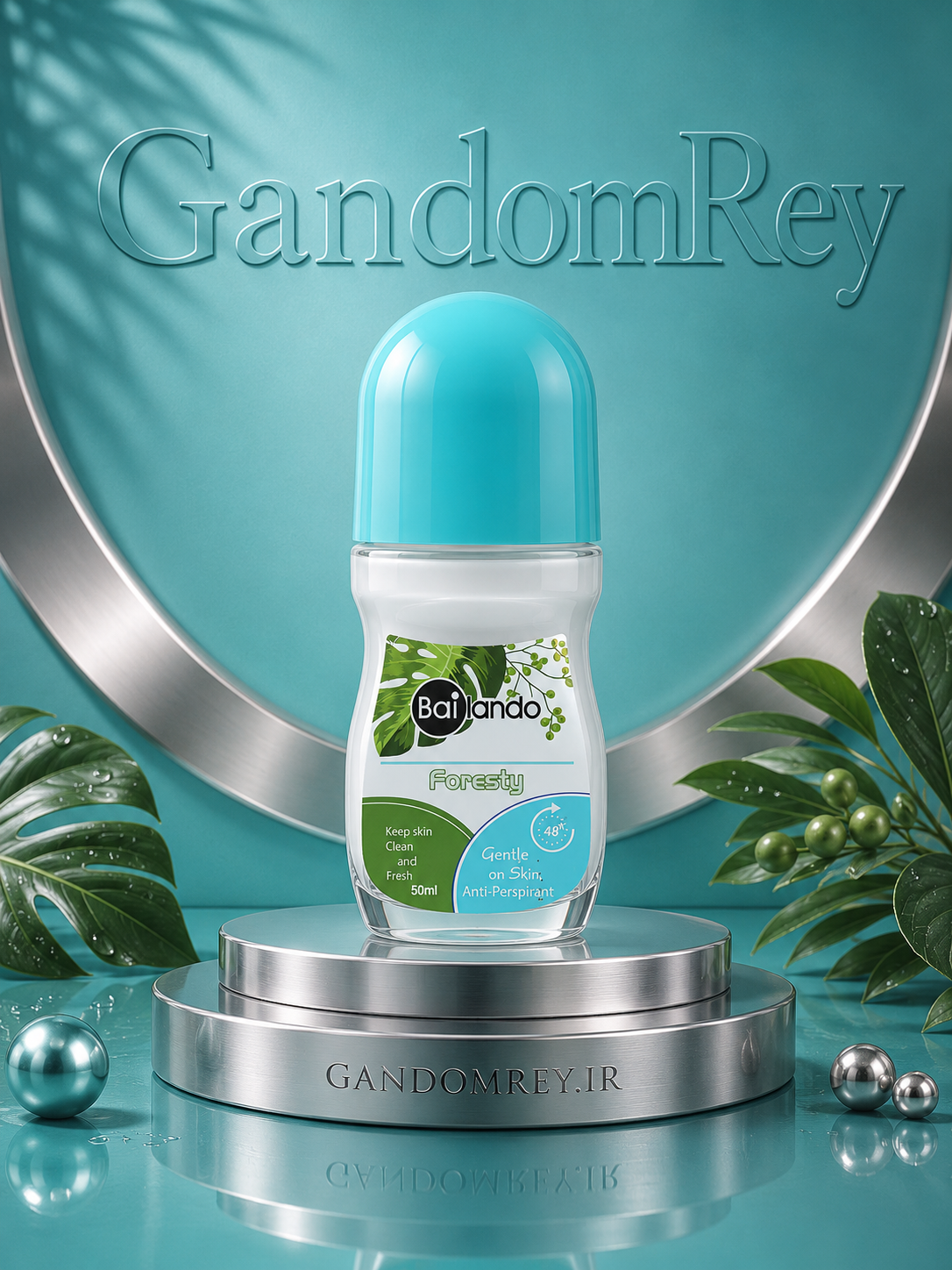 رول ضدتعریق مردانه بابایلندو مدل فارستی (Foresty) با رایحه ترنج، برگ‌های سبز، چوب سدر و مشک سفید | ماندگاری ۴۸ ساعته | ۵۰ میلی‌لیتر