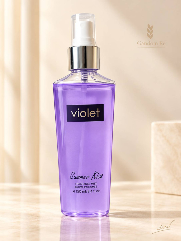 بادی اسپلش و میست خوشبوکننده زنانه ویولت Violet مدل سامر کیس Summer Kiss – حجم ۱۵۰ میلیلیتر | رایحه خنک، میوهای و گلی