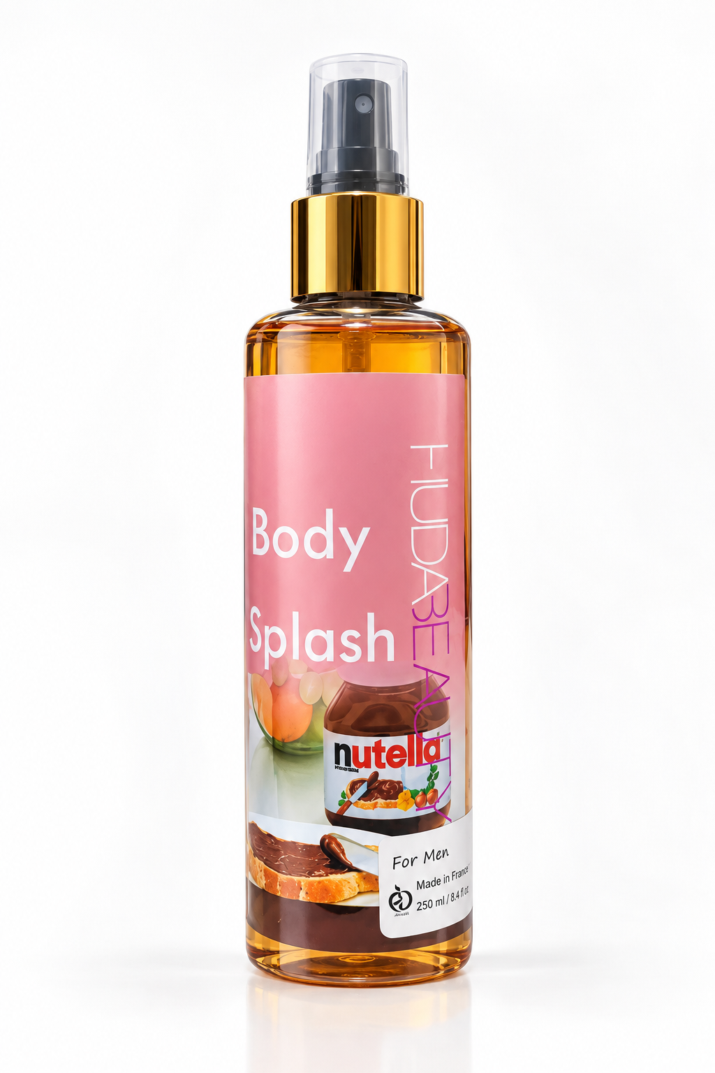 بادی اسپلش هودابیوتی HUDABEAUTY مدل نوتلا Nutella – حجم ۲۵۰ میلی‌لیتر | ساخت فرانسه | رایحه شیرین، شکلاتی و فندقی
