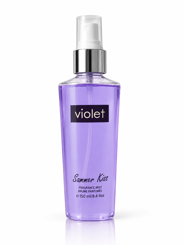 بادی اسپلش و میست خوشبوکننده زنانه ویولت Violet مدل سامر کیس Summer Kiss – حجم ۱۵۰ میلیلیتر | رایحه خنک، میوهای و گلی